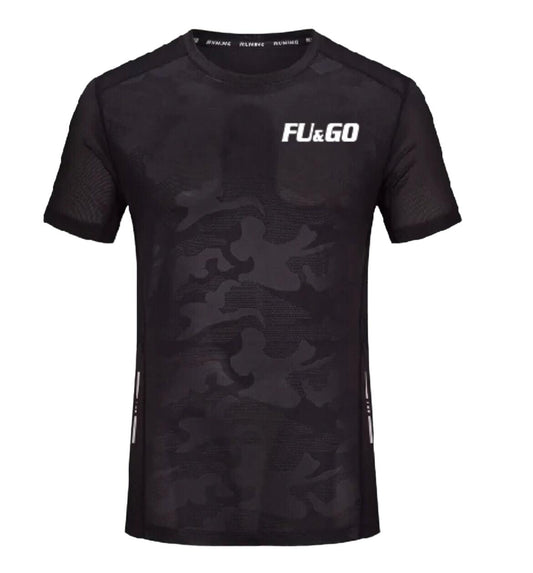 T-Shirt - Spandex Running T-shirt - Black